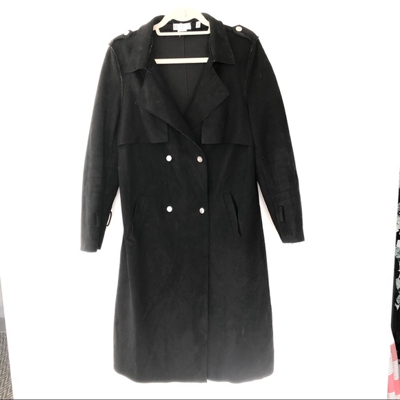 Neiman Marcus Trench Style Faux Suede Jacket